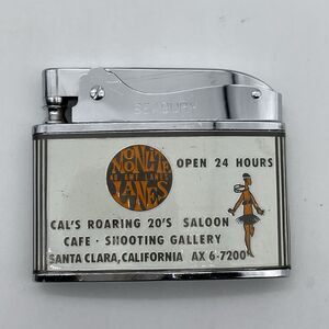 Vintage Seabury Advertising Lighter 1960's Moonlite Lanes Lighter Santa Clara CA